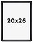20x26 Shadow Box 1" Depth Black Picture Frame - UV Acrylic, Backing, Hanging Hardware